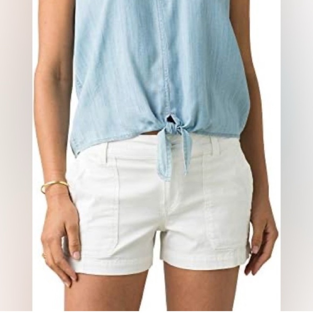 PRANA White Elle Cotton Shorts